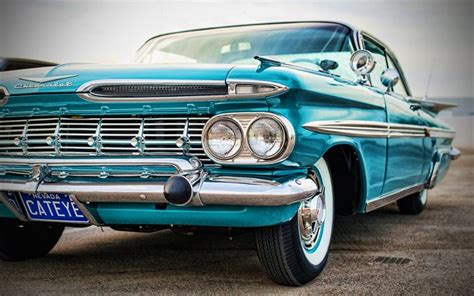 Download Wallpapers Chevrolet Impala Front View 1959 Cars Retro Cars