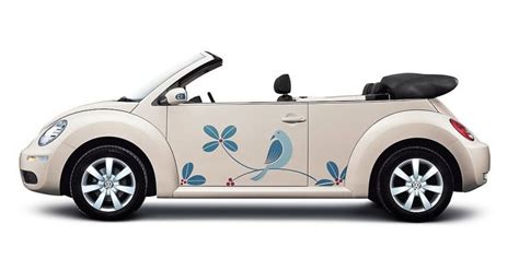 Volkswagen Beetle With Flower Stickers Volkswagen New Beetle