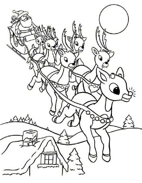 Christmas Scene Coloring Pages At Free Printable