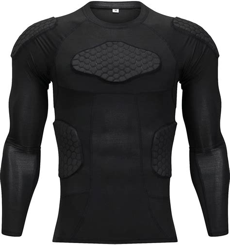 Tuoyr Men S Padded Compression Shirt Protective Shirt Rib Chest