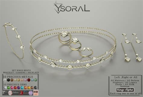 Second Life Marketplace Ysoral Luxe Set Rings Bento Necklace