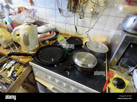 Messy And Dirty Kitchen Stock Photo Alamy