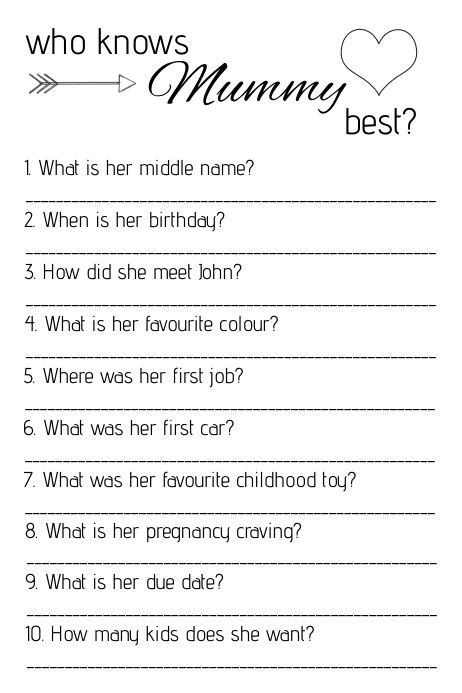 Baby Shower Game Who Knows Mommy Best Template Postermywall