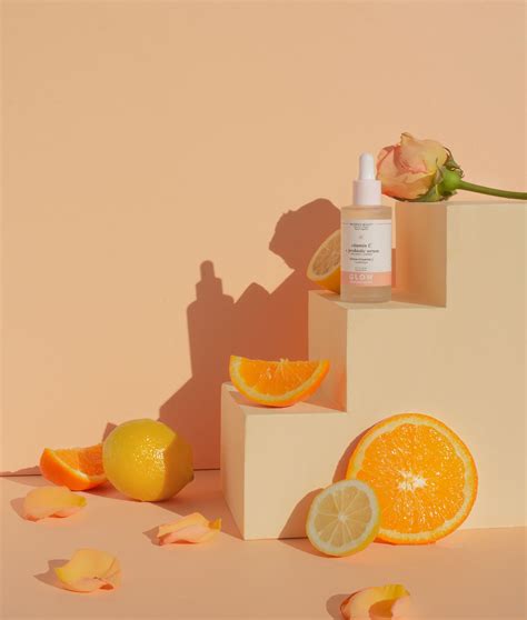Skincare Product Photography Vitamin C Serum In Creative Photoshoot Ideas Minimalist