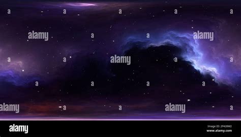 360 Degree Equirectangular Projection Space Background With Nebula And