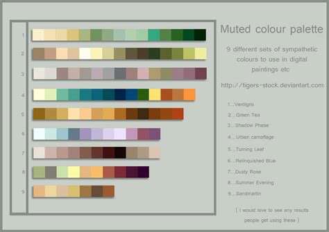 254 Colour Palette Muted By Tigers Stock On Deviantart