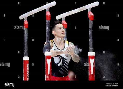 Germany S Marcel Nguyen Before Competing On The Parallel Bars In The