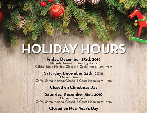 2016 retail holiday hours - Santa Monica Seafood Market & Cafe