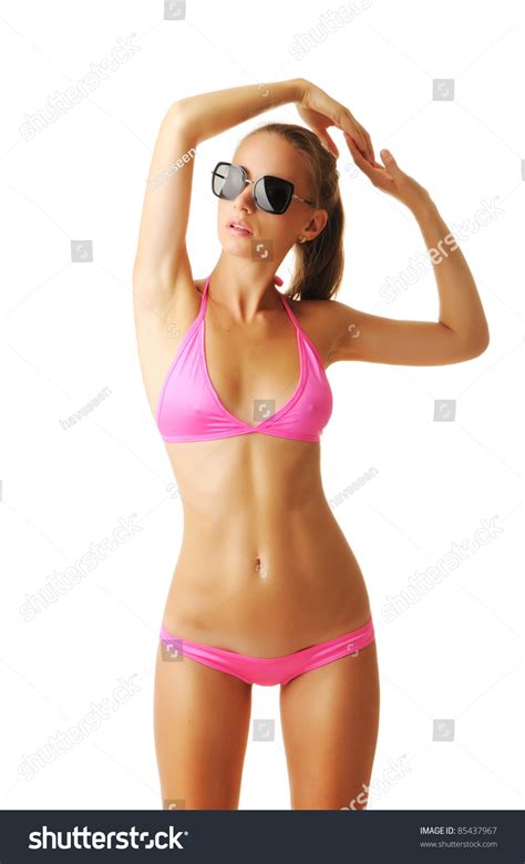 sexy tan woman bikini isolated on foto stock 85437967 shutterstock