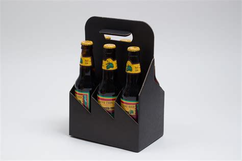 Black Kraft Open Style Beer Bottle Carriers 4 And 6 Pack Carriers