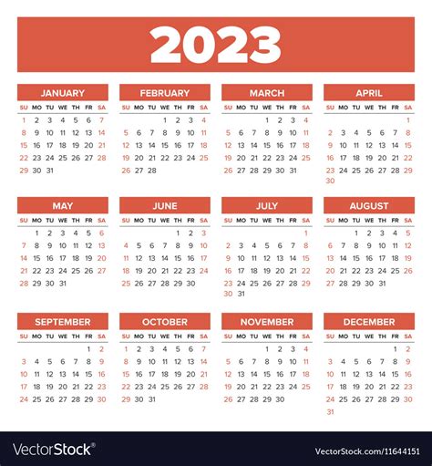 2023 Vector Calendar Printable Calendar 2023