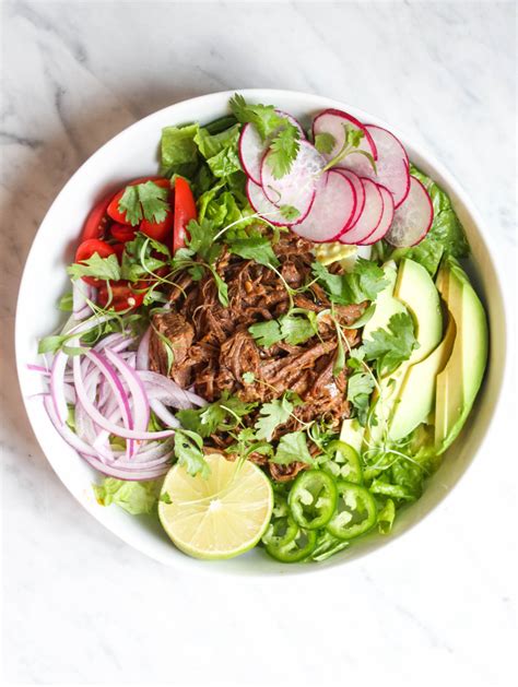 Once the timer goes off, let the pot npr (natural pressure how long does it take for flank steak to cook? Instant Pot Flank Steak Taco Salads - The Defined Dish ...
