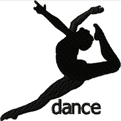 Digital Giggle Embroidery Design Dancer Silhouette 262 Inches H X 2