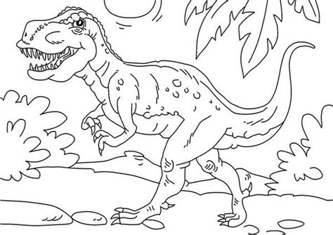 Halaman Unduh Untuk File Gambar Mewarnai Dinosaurus T Rex Yang Ke 1