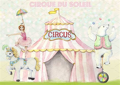 Watercolor Circus Clipart Images Clip Art Circus Background