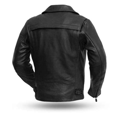 Men S Biker Leather Mm Platinum Naked Cowhide Motorcycle Jacket Firstmfg Motorcycle
