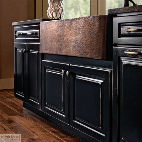 Find kraftmaid shaker kitchen cabinet samples at lowe's today. KraftMaid: Apron Sink Base in Vintage Onyx - Farmhouse ...