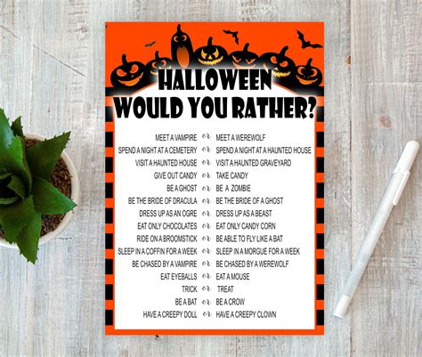 Halloween Would You Rather Game Halloween Would you rather | Etsy | Would you rather game 