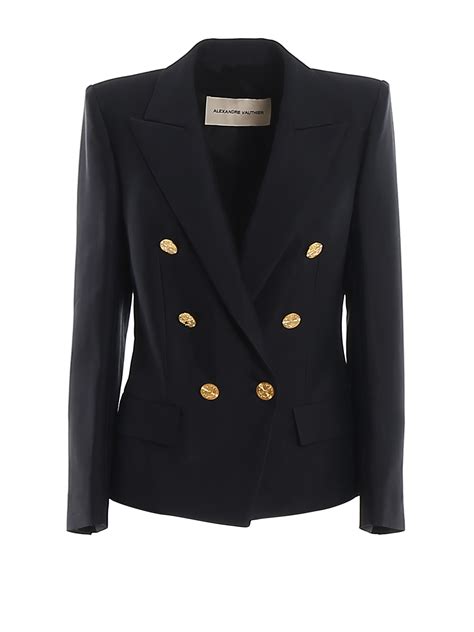 Blazers Alexandre Vauthier Double Breasted Blazer With Golden Buttons