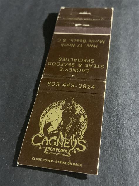 Vintage Matchbook: “Cagney’s Old Place” Myrtle Beach, South Carolina | eBay