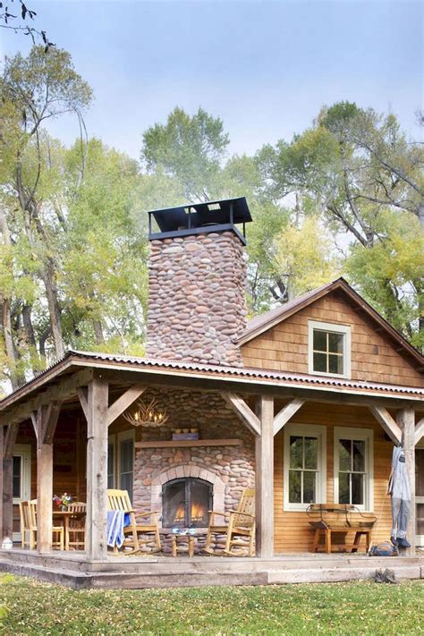 Gorgeous Wooden And Stone Front Porch Ideas 80 Log Homes Rustic