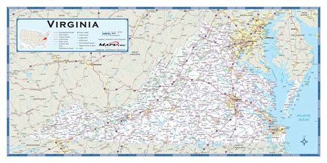 Virginia County Highway Wall Map By Mapsales