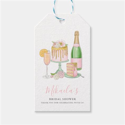 Celebrate The Bride To Be With Brunch And Bubbly Customizable Brunch Gift Tag Is Perfect For