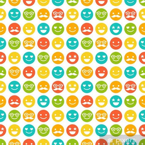 Wall Mural Seamless Pattern With Color Smileys Pixersca
