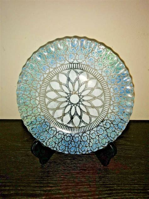 Vintage Sydenstricker Fused Art Glass Aqua Blue Dish 7 5 Fused Glass Art Hand Blown Glass