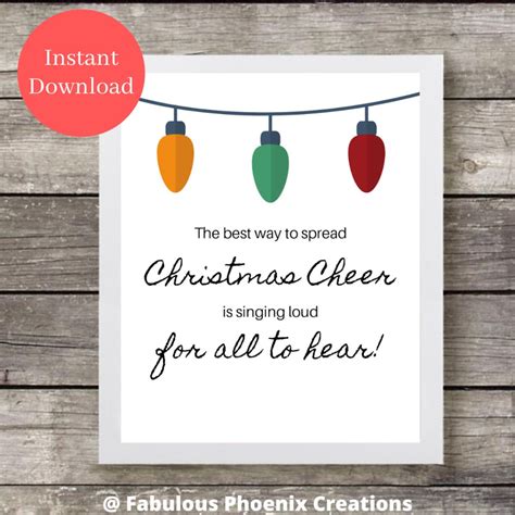 Christmas Cheer Christmas Holiday Printable Wall Art And Etsy