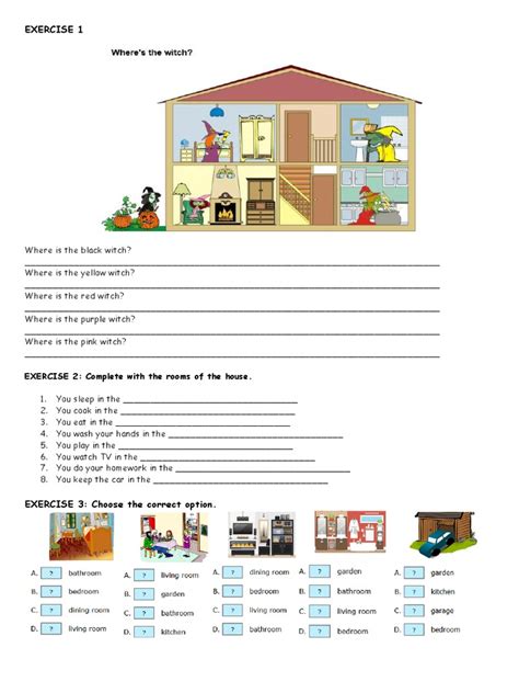 Rooms In House Worksheet