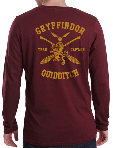 Gryffindor Captain Quidditch Team Front And Back Long Sleeve T Shirt F