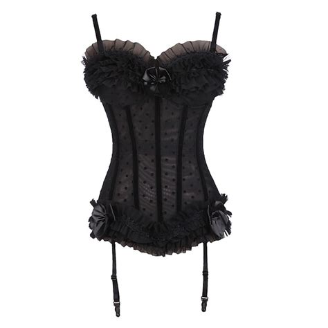 women s plus size hook and eye overbust corset sexy stylish black s m l 2023 us 35 99