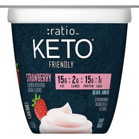 Ratio Keto Yogurt Cultured Dairy Snack Strawberry 53oz Cup