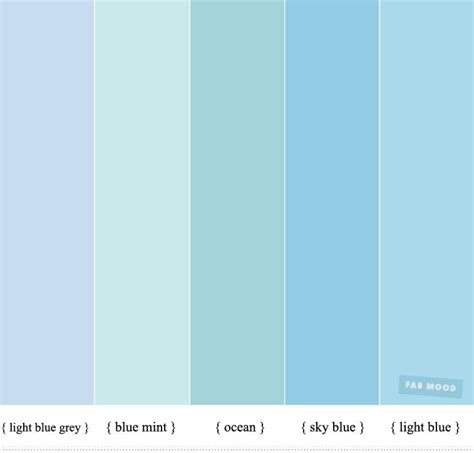 Shades Of Blue Color Inspiration Blue Mint And Ocean Color Scheme