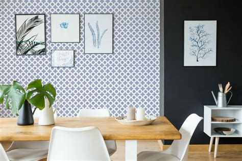 Blue And White Floral Tile Pattern Peel And Stick Wallpaper Fancy Walls