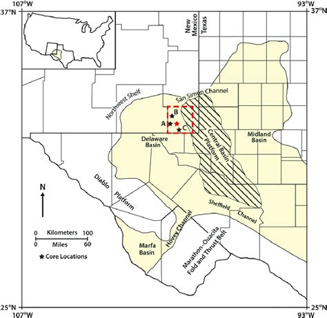 Location Map Showing The Permian Basin Yellow With Associated