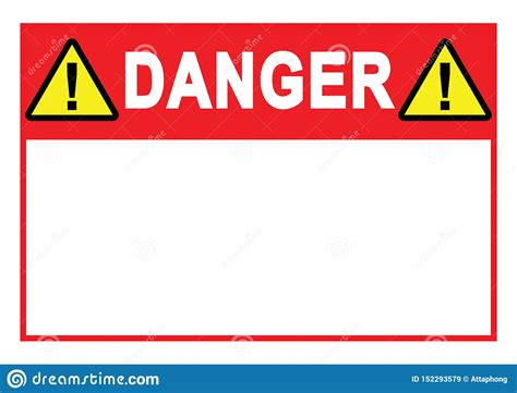 Warning Sign Danger Sign With Blank Space For Your Text Printable Paper