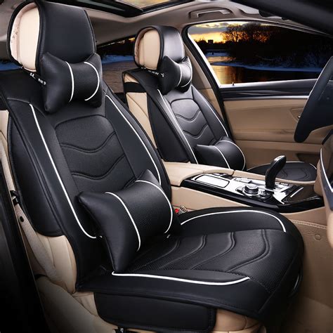 free shipping luxury leather car seat cover universal black beige gray sport car seat covers