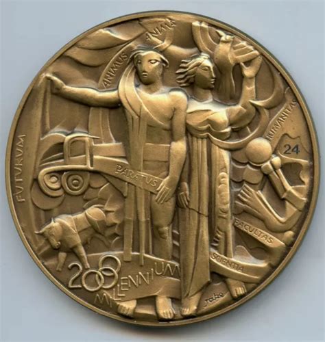 2000 Millennium Bronze Art Deco Medal 70mm 180g 4000 Picclick