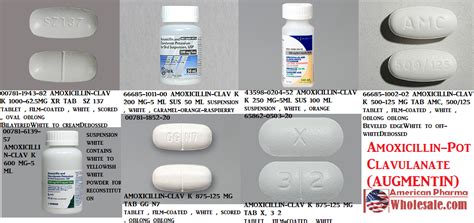 Rx Item Amoxicillin Pot Clavulanate 500125mg Tab 100 By Sandoz Pharma