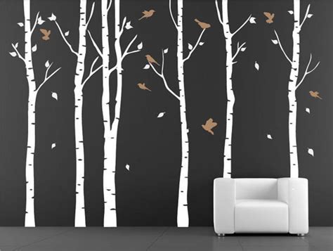 Birch Trees Wall Decals White Tree Decal Tree Wall Decals Etsy