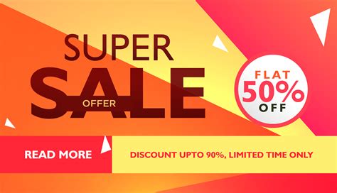 Super Sale Offer Template For Advertising With Geometric Colorfu