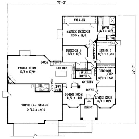 Adobe Southwestern Style House Plan 4 Beds 25 Baths 2743 Sqft