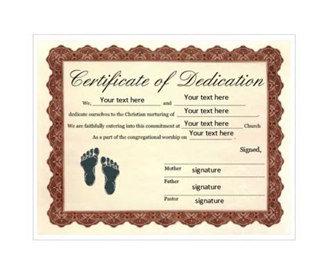 50 Free Baby Dedication Certificate Templates Printabletemplates