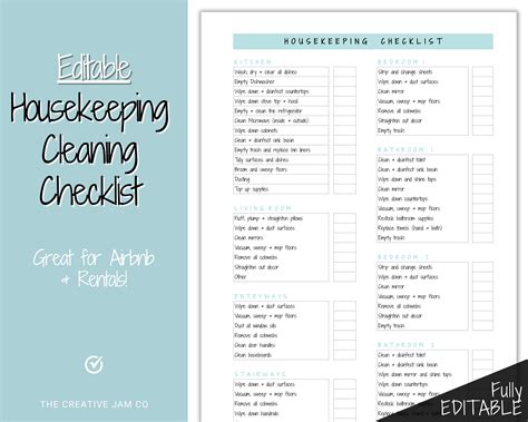 Housekeeping Cleaning Planner Editable Cleaning Checklist Ubicaciondepersonas Cdmx Gob Mx