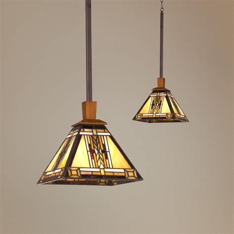 Install a single mini pendant light above a sink or desk, or in a row above a breakfast bar or kitchen island. Walnut Mission 8 1/2" Wide Wheat Grass Pattern Mini-Pendant - #46995 | Lamps Plus in 2020 ...