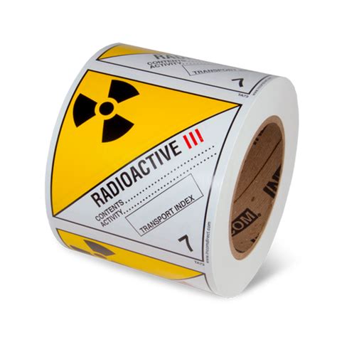 Class 7 Radioactive Materials Iii Yellow Incom Manufacturing