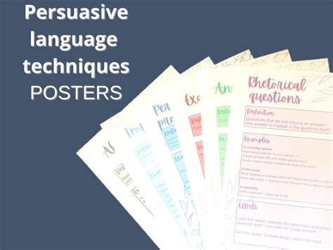 Persuasive Language Techniques Posters Classroom Décor Persuasive