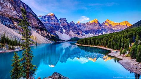 Download Mountain Lake Hd Nature Desktop Wallpaper Moraine By Janes